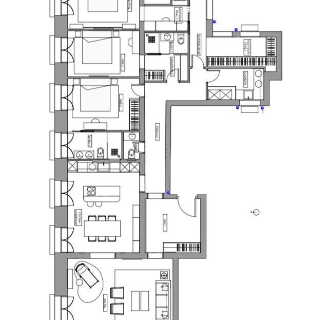 Se muestran los planos del piso en venta, ubicado en Madrid Centro.